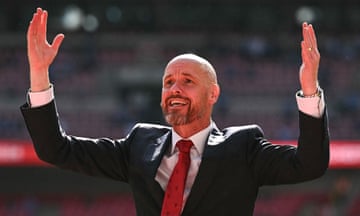 Erik ten Hag celebrates after Manchester United’s FA Cup final win against Manchester City