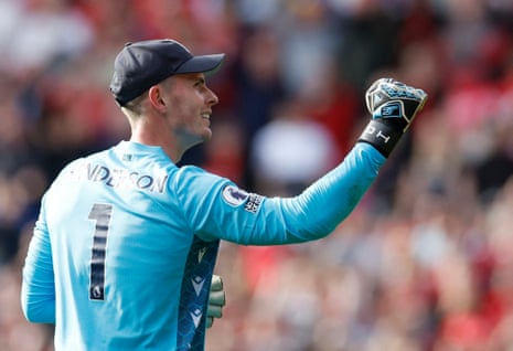 Nottingham Forest 1-0 Liverpool: Premier League – as it happened | Premier League 3 Nottingham Forest's Dean Henderson celebrates after the match.