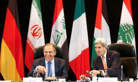 Russian foreign minister Sergei Lavrov and US foreign Secretary John Kerry in Munich