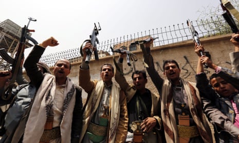 Purchase of US military equipment comes as Saudi-backed government forces have launched a major offensive against the Houthis in the Yemeni capital Sana’a.
