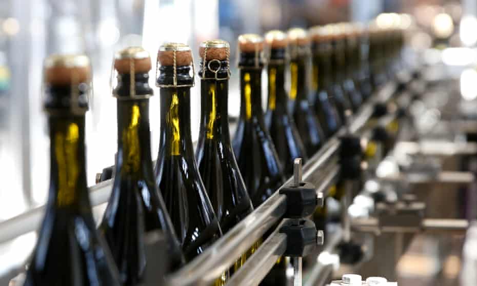 Prosecco being bottled