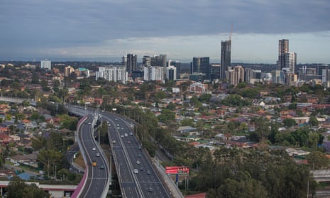 View of Parramatta and the M4