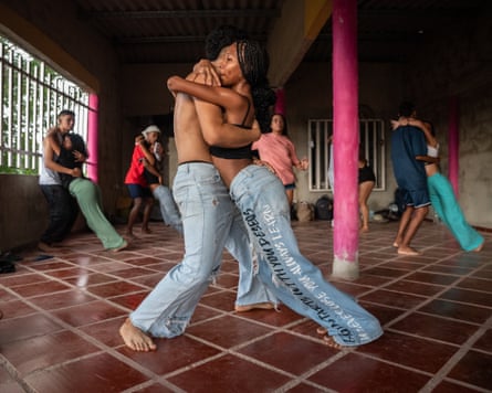 Young people practice traditional dances from the community