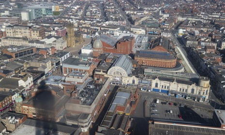 View from Blackpool Tower of the Winter Gardens