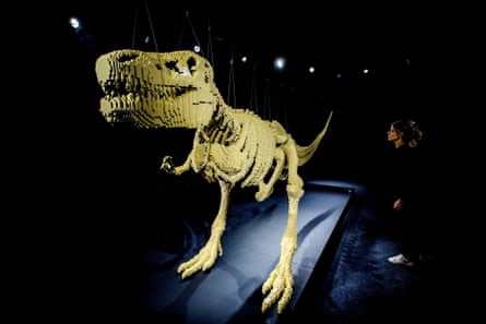 A dinosaur sculpture in the Art of Brick, pictured in Amsterdam in 2014.