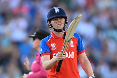 Heather Knight of England looks dejected as she walks back to the pavilion after being dismissed by Nonkululeko Mlaba of South Africa.