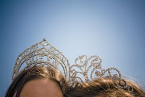 Naples high school students compete for the Queen’s crown in the annual Swamp Buggy Queen Pageant, their tiaras seen here in 2006