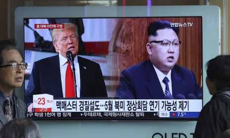 Donald Trump and Kim Jong-un on TV
