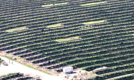 Screengrab from drone footage shows Ockendon solar farm.