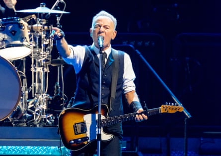 Bruce Springsteen plays live in Manchester.