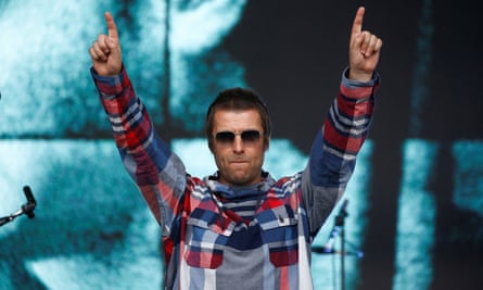 Liam Gallagher performs on the Pyramid stage