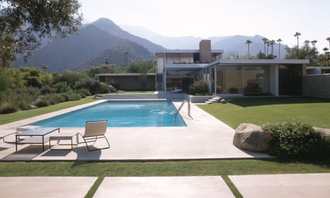 The exterior of the Kaufmann Desert House, built in 1946 to the designs of Richard Neutra.