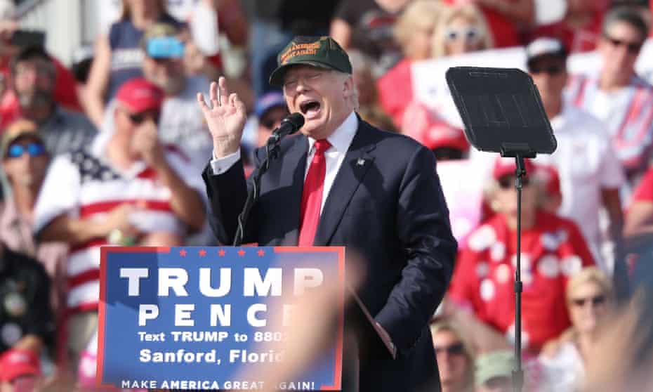 Donald Trump addresses supporters in Sanford, Florida Tuesday.