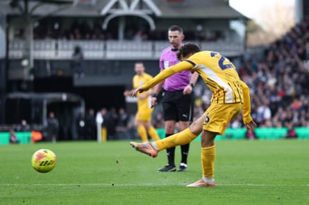 Yasin Ayari scores the first-half goal for Brighton