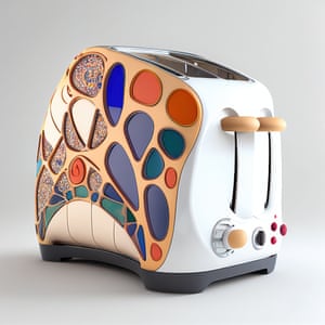 A toaster in the style of Gaudi created in AI by Marcus Byrne of creative agency Thinkerbell in Australia.