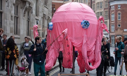 Extinction Rebellion protesters on a biodiversity march in Westminster, London, 22 April 2023