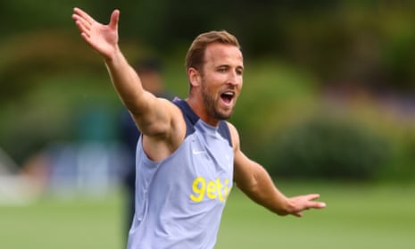 Harry Kane pictured during pre-season training with Tottenham