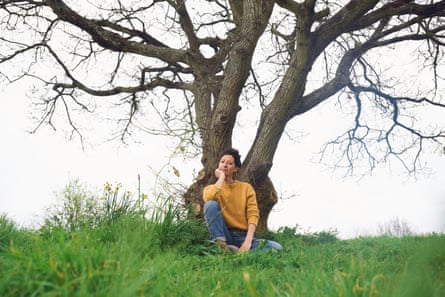 Natalie Fee sitting under her tree in March.