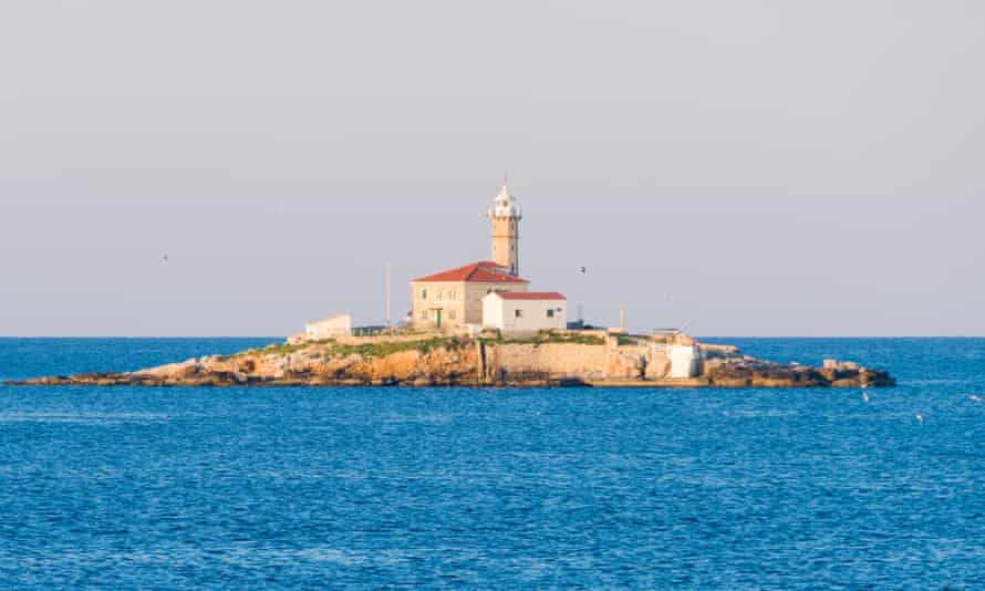 Lighthouse on a small island Sveti Ivan near Rovinj