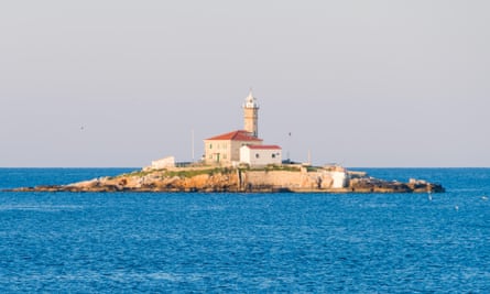Lighthouse on a small island Sveti Ivan near Rovinj