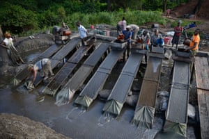 Artisanal gold mining in Mgusu, Geita, Tanzania, where about 4,000 people mine, crush and wash under hazardous conditions
