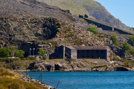 View of the power station and the lake it sits beside