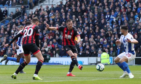 Bournemouth’s Dan Gosling fires home the opening goal of the game.