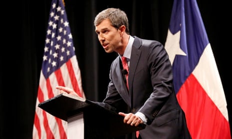 Beto O’Rourke makes a point in his debate with Ted Cruz in Dallas.