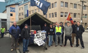 Carlton United Breweries workers striking in June 2016.