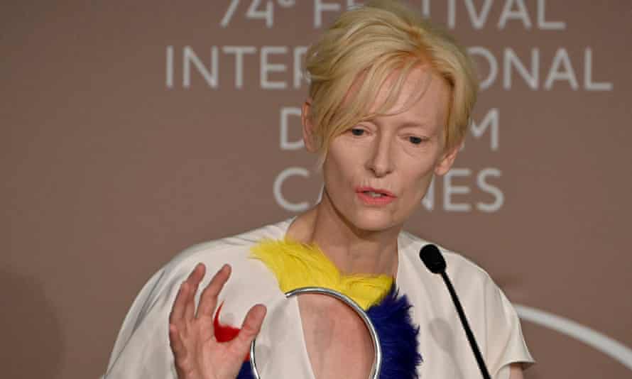 Tilda Swinton at the Cannes film festival on Friday