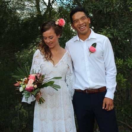 Andrew and Kath on their wedding day in 2019