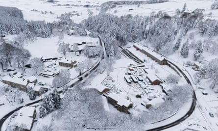 A blanket of snow over a UK town.