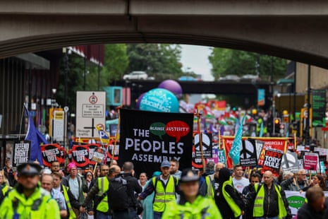 Anti-Tory protesters in Manchester.