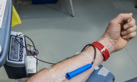 A man giving blood