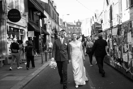Stephanie Casey and Jack on their wedding day in 2025