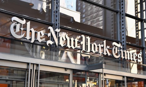 The New York Times building is seen in New York.