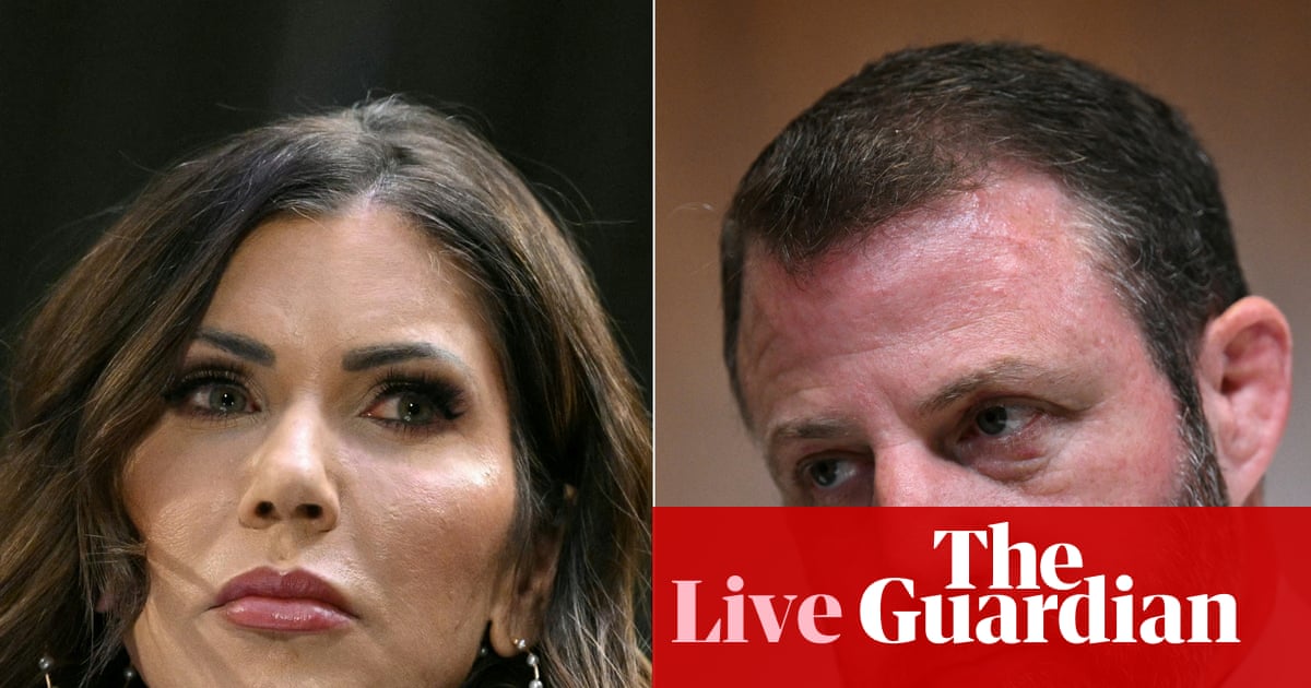 ‘Firing her is not enough’: Democrats celebrate Kristi Noem departure but say she must be ‘held accountable’ – US politics live