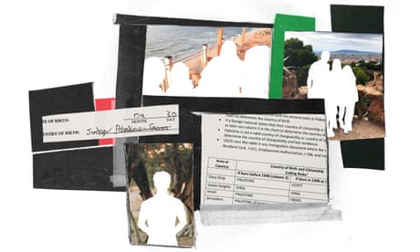 a collage of forms and family photos with the people in them cut out