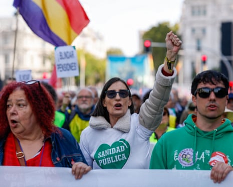 People marching in Madrid