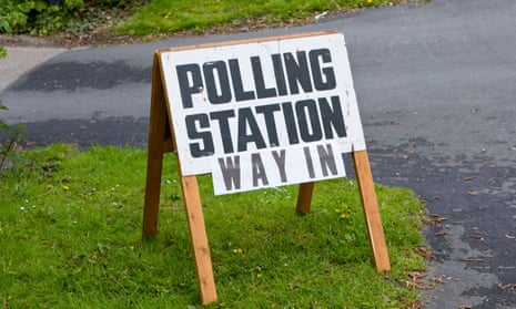 Polling station sign, UK
