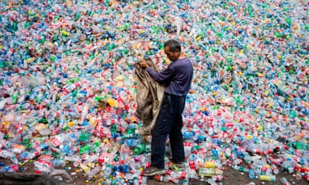 Plastic bottles at a recycling centre outside Beijing, China, 2015