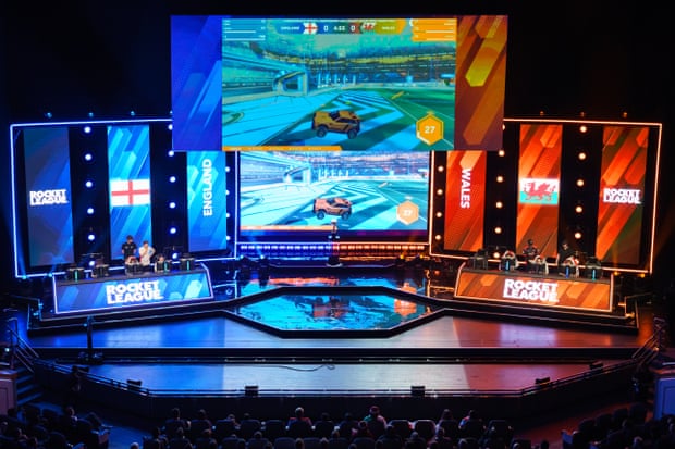 England and Wales competitors play Rocket League at at the Commonwealth Esports Championships in Birmingham.