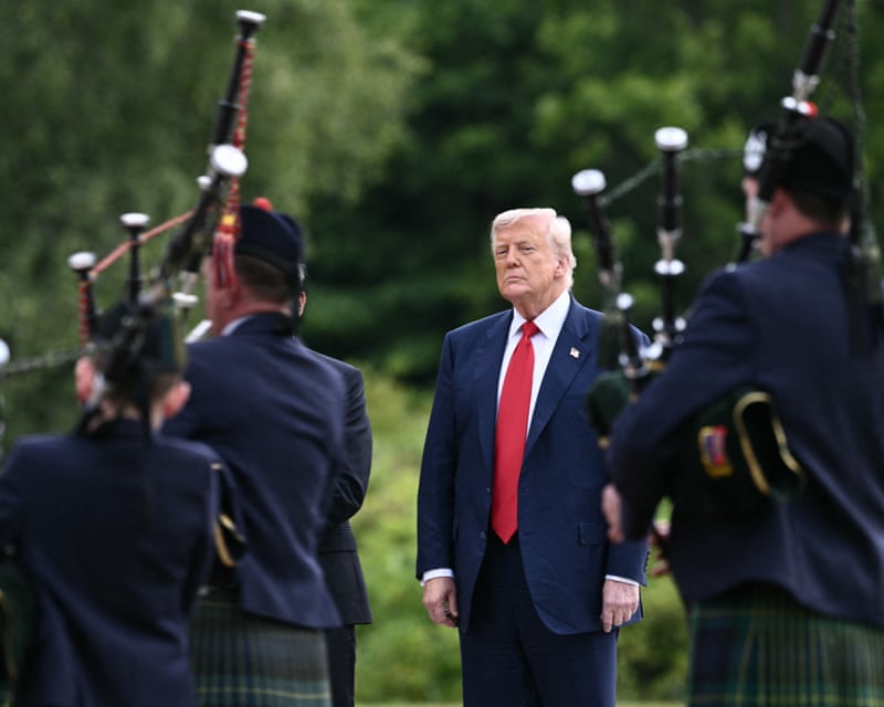 Donald Trump at estate in Scotland