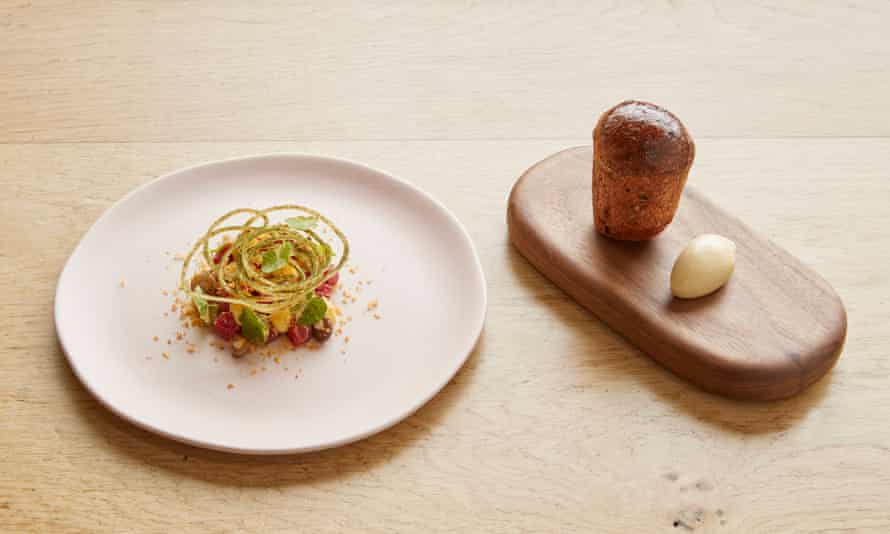 The ‘gloriously rich’ 60-day aged shorthorn beef at The Barn at Moor Hall.