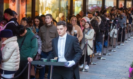 Boxing Day shoppers queue up outside Harrods