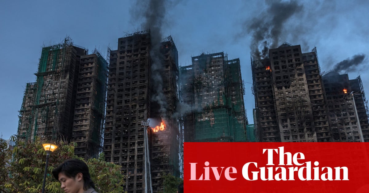 Hong Kong fire: death toll rises to 83 as rescue crews search for survivors in still-burning towers – as it happened