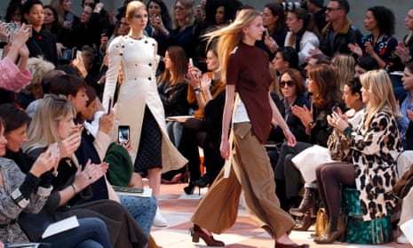 Models present Phoebe Philo’s newest creations for Celine as part of its autumn/winter collection show.