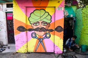 A mural painted by artists from the Delhi Street Art group