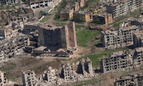 Aerial view of Bakhmut last month