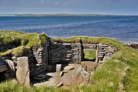 Knap of’ Howar, a Neolithic stone dwelling on the small island of Papa Westray.